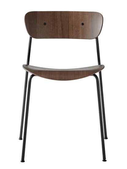 Pavilion AV2 Stuhl , Nussbaum lackiert, Schwarz pulverbeschichtet, Ohne Armlehnen
