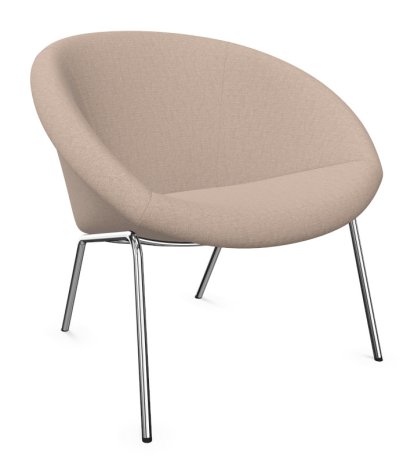 369 Sessel, Stoff Gaia champagner, hochglanz-verchromt
