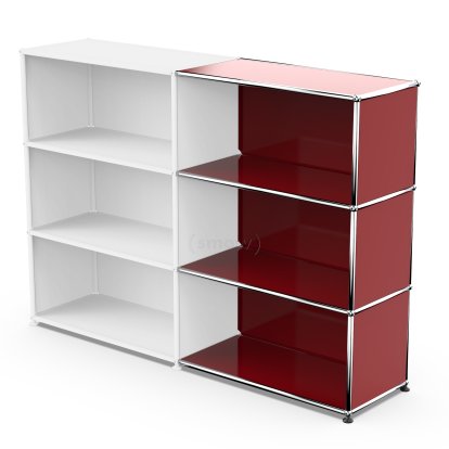 USM Haller Anbaupaket Horizontal 3, USM rubinrot, 35 cm
