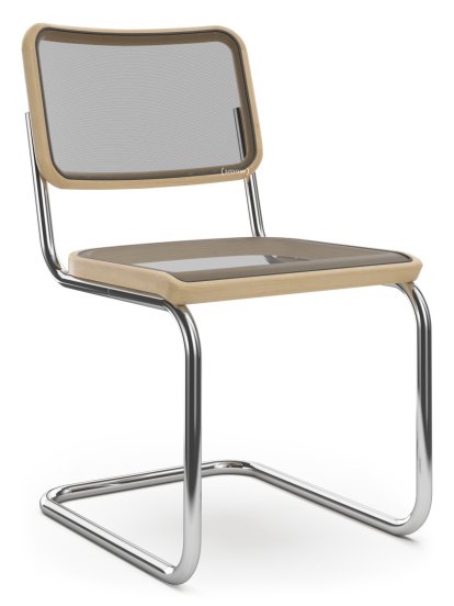 S 32 N Pure Materials Freischwinger, Eiche geölt, Verchromt, Ohne Gleiter