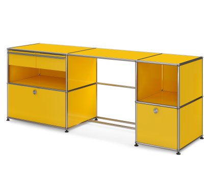 USM Haller Schreibtisch Typ 3, Goldgelb RAL 1004, Nivellierfüße